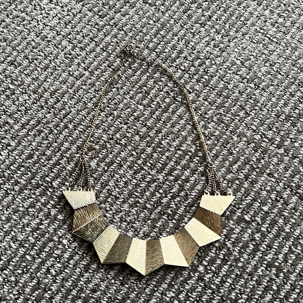 Topshop Gold Geometric Statement Necklace 15$